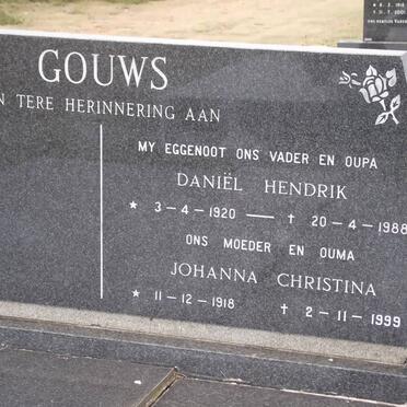GOUWS Daniel Hendrik 1920-1988 &amp; Johanna Christina 1918-1999