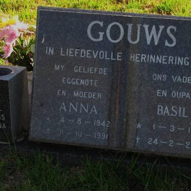 GOUWS Basil 1941-2000 &amp; Anna 1942-1991