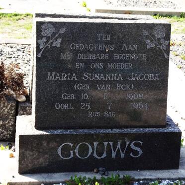 GOUWS Maria Susanna Jacoba nee VAN ECK 1908-1964
