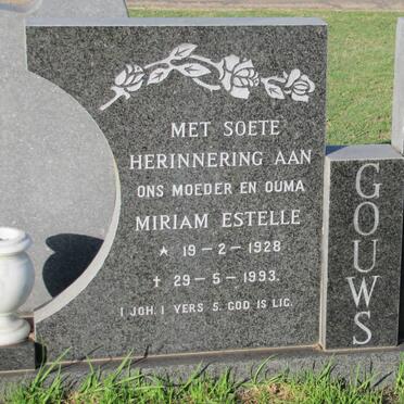 GOUWS Miriam Estelle 1928-1993