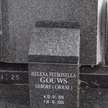 GOUWS Helena Petronella nee CROUSE 1916-2000
