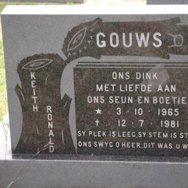 GOUWS Keith Ronald 1965-1981