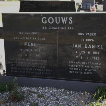 GOUWS Jan Daniel 1914-1982 &amp; Irene 1918-1982