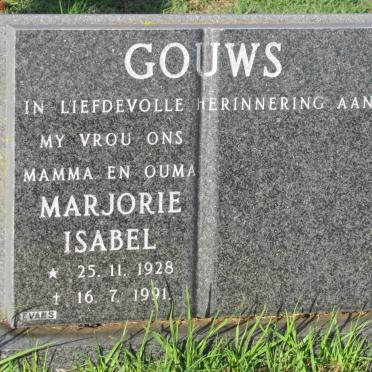 GOUWS Marjorie Isabel 1928-1991