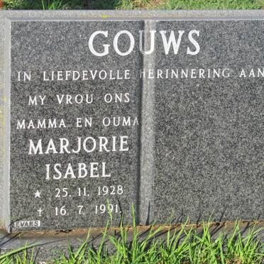 GOUWS Marjorie Isabel 1928-1991