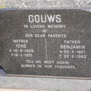 GOUWS Benjamin 1907-1962 &amp; Ione 1909-1971