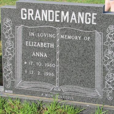GRANDEMANGE Elizabeth Anna 1960-1996