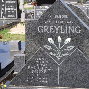 GREYLING Phillippus Kotze 1947-1996