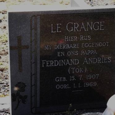 GRANGE Ferdinand Andries, le 1907-1969