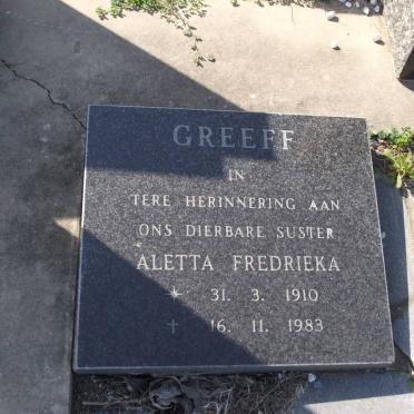 GREEF Aletta Fredrieka 1910-1983