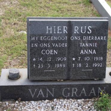 GRAAN C.H. 1909-1989 &amp; Anna 1918-1992