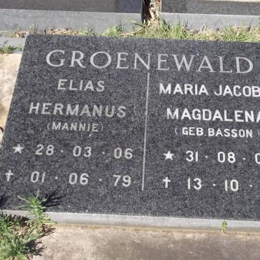 GROENEWALD Elias Hermanus 1906-1979 &amp; Maria Jacoba Magdalena BASSON 1908-1981
