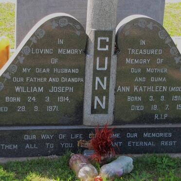 GUNN William Joseph 1914-1971 &amp; Ann Kathleen 1910-1985