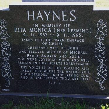 HAYNES Rita Monica nee LEEMING 1932-1995