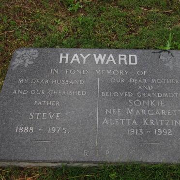 HAYWARD Steve 1888-1975 &amp; Margaretta Aletta KRITZINGER 1913-1992