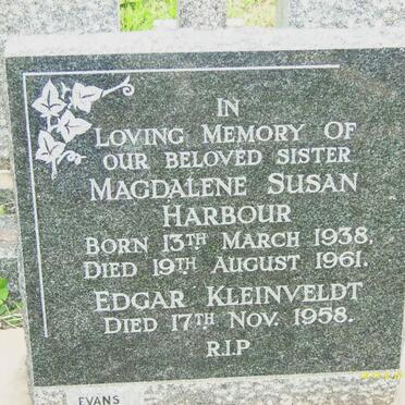 HARBOUR Magdalene Susan 1938-1961 :: KLEINVELDT Edgar -1958