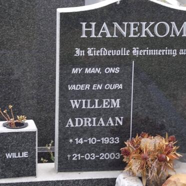 HANEKOM Willem Adriaan 1933-2003