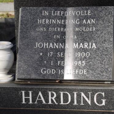 HARDING Johanna Maria 1900-1985