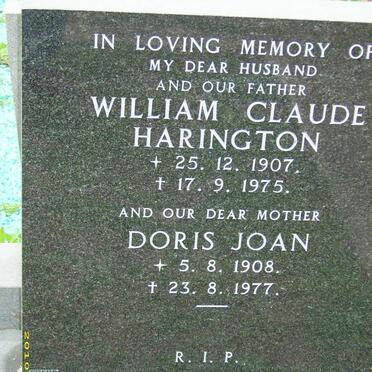 HARINGTON William Claude 1907-1975 &amp; Doris Joan 1908-1977