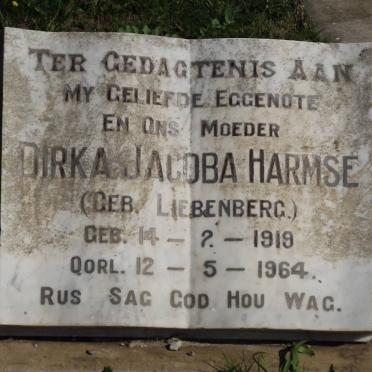 HARMSE Dirka Jacoba nee LIEBENBERG 1919-1964