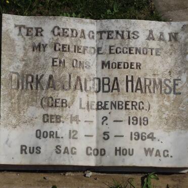 HARMSE Dirka Jacoba nee LIEBENBERG 1919-1964