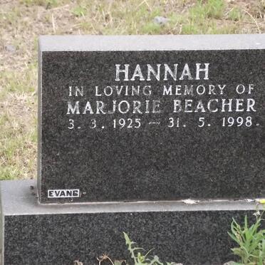 HANNAH Marjorie Beacher 1925-1998