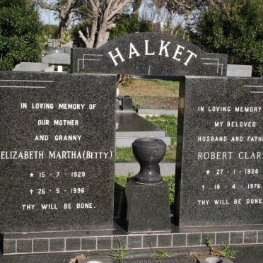 HALKET Robert Clark 1926-1976 &amp; Elizabeth Martha 1929-1996