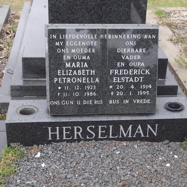 HERSELMAN Frederick Elstadt 1914-1995 &amp; Maria Elizabeth Petronella 1923-1986