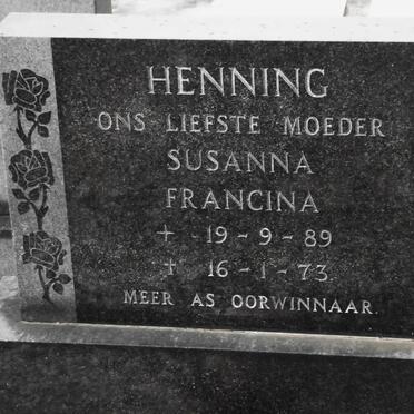 HENNING Susanna Francina 1889-1973