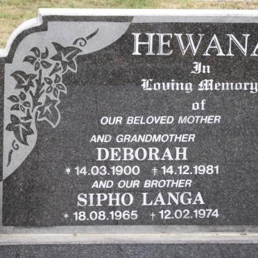 HEWANA Deborah 1900-1981 :: HEWANA Sipho Langa 1965-1974
