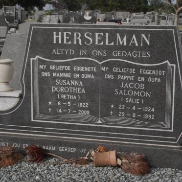 HERSELMAN Susanna Dorothea 1922-2009 &amp; Jacob Salomon 1924-1992