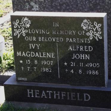 HEATHFIELD Alfred John 1905-1986 &amp; Ivy Magdalene 1907-1982
