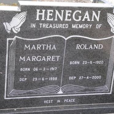 HENEGAN Martha Margaret 1917-1998 &amp; Roland 1920-2000