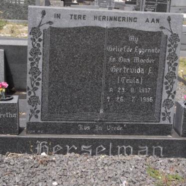 HERSELMAN Gertruida E. 1937-1986