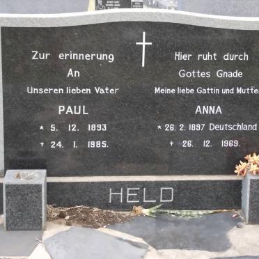 HELD Paul 1893-1985 &amp; Anna 1897-1969