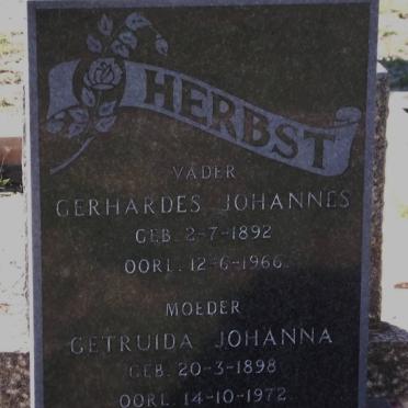 HERBST Gerhardes Johannes 1892-1966 &amp; Gertruida Johanna 1898-1972