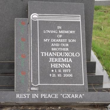 HENNA Thanduxolo Jeremia 1977-2006
