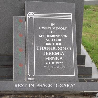 HENNA Thanduxolo Jeremia 1977-2006