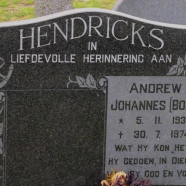 HENDRICKS Andrew Johannes 1933-1974