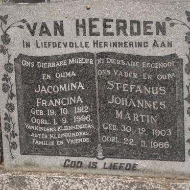 HEERDEN Stefanus Johannes Martin, van 1903-1966 &amp; Jacomina Francina 1912-1996