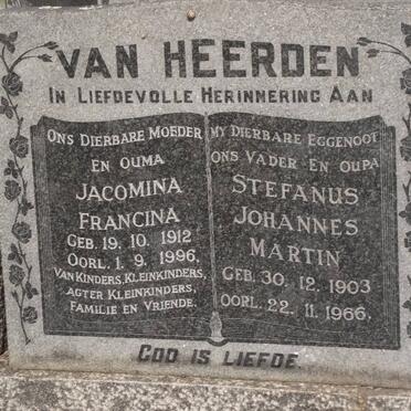 HEERDEN Stefanus Johannes Martin, van 1903-1966 &amp; Jacomina Francina 1912-1996