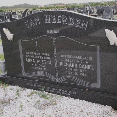 HEERDEN Richard Daniel, van 1932-1995 &amp; Anna Aletta 1935-1993