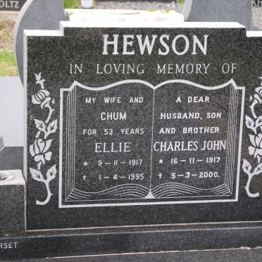 HEWSON Ellie 1917-1995 &amp; Charles John 1917-2000