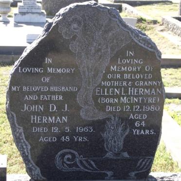 HERMAN John D.J. -1963 &amp; Ellen L. Mc INTYRE -1980