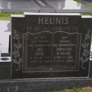 HEUNIS Inez Reive 1918-1993 &amp; Christian Wynand 1919-2005