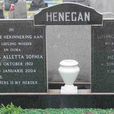 HENEGAN Henry Peter 1917-1971 &amp; Sibella Alletta Sophia 1922-2004