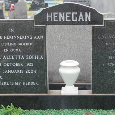 HENEGAN Henry Peter 1917-1971 &amp; Sibella Alletta Sophia 1922-2004