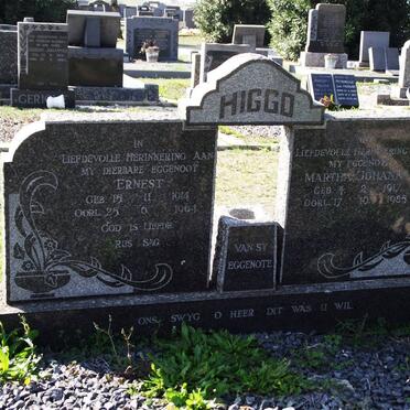 HIGGO Ernest 1914-1964 &amp; Martha Johanna LOUW formerly HIGGO 1917-1985