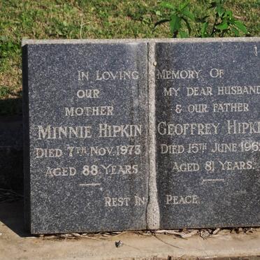 HIPKIN Geoffrey -1962 &amp; Minnie -1973
