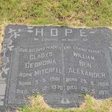 HOPE William Ben Alexander 1906-1971 &amp; Gladys Georgina MITCHELL 1901-1970